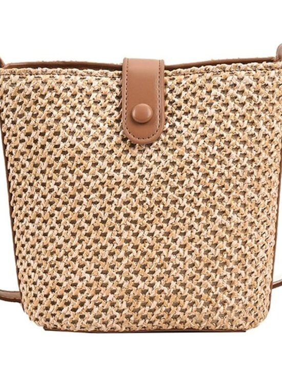 Handbags - Straw Beach Bags For Women Rattan Purse Summer Straw Cross-body Bag Raffia Handb